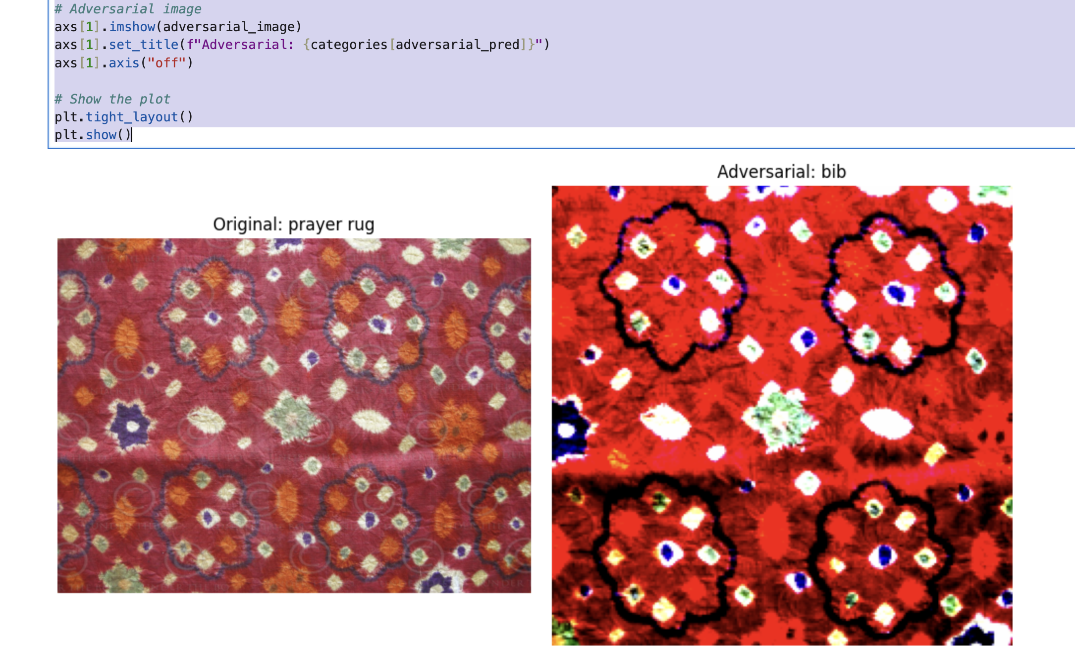 Grid of original and adversarial MNIST digit images